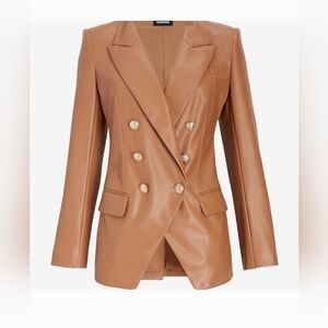 EXPRESS Faux Leather Camel Blazer